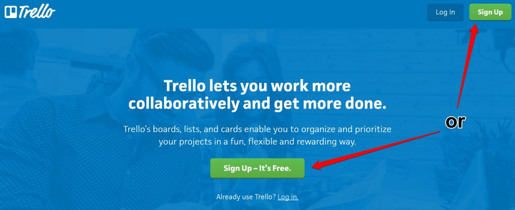 Trello signup