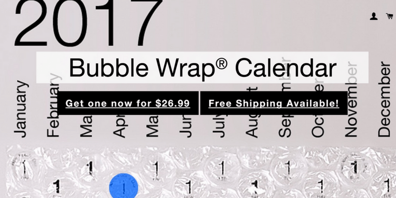 Bubble Wrap Calendar