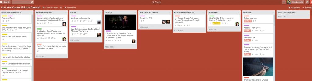 CYC Trello Editorial Calendar
