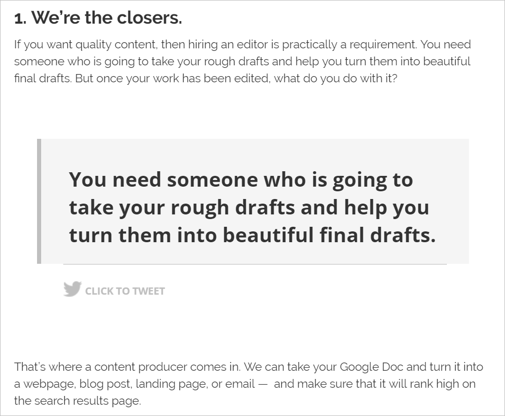 content formatting