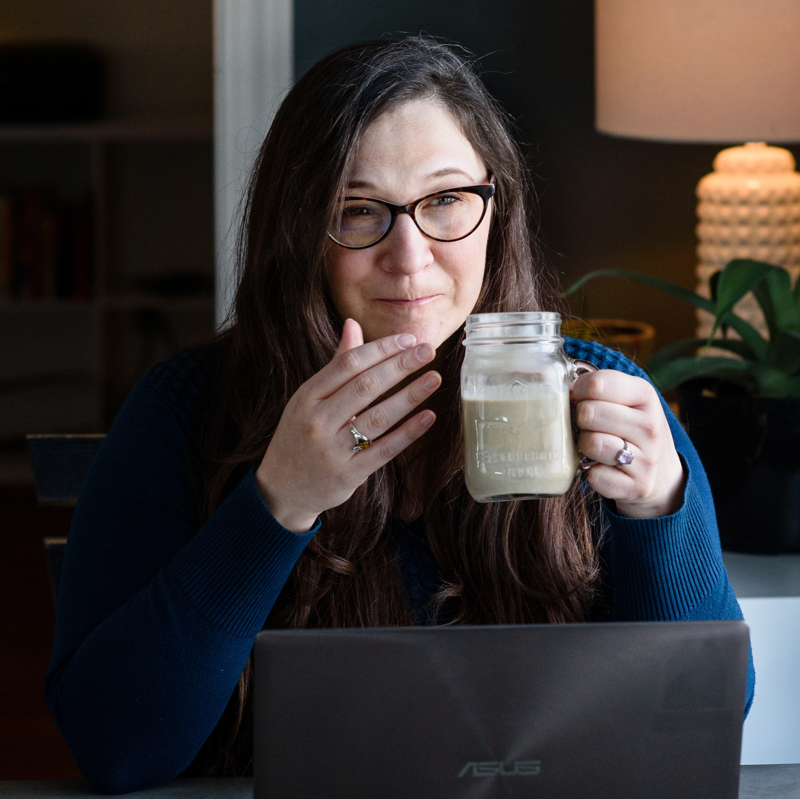 Elisa Doucette, Founder Craft Your Content Elisa Doucette, accidentally spitting coffee